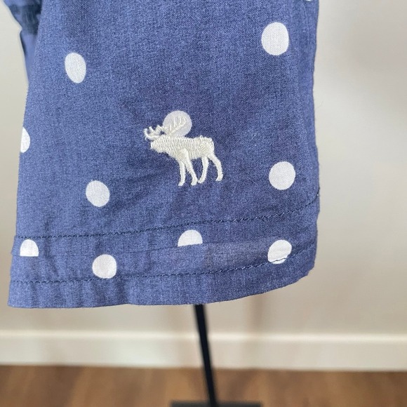 Abercrombie‎ & Fitch Women's Medium Polka Dot Cami Top Ruffle Tie Front Straps - Picture 3 of 5